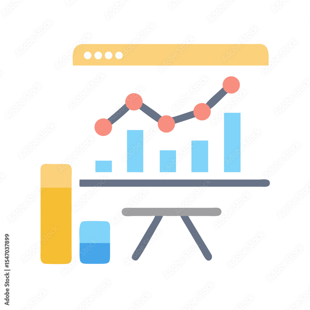 Aufkleber financial bar graph presentation displaying sales data and analysis