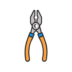 Cartoon style wire cutters tool isolated on black background