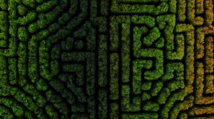 Lush Green Maze Abstract Nature Labyrinth Background