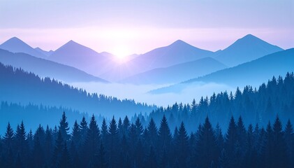 Obraz premium A breathtaking mountain range rises majestically, adorned with lush green trees at its base, while towering peaks stretch into a clear blue sky.