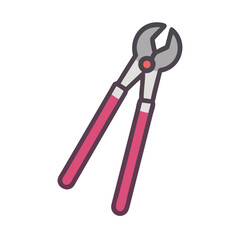 Stylized end cutting pliers illustration on a solid background