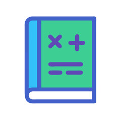 Stylized math book with arithmetic operations on the cover