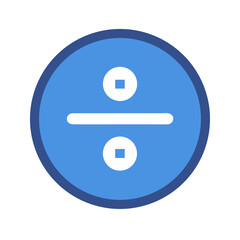 Simple blue division symbol on black background illustration graphic