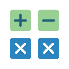 Fototapeta premium Minimalist calculator button icons in pastel colors on black