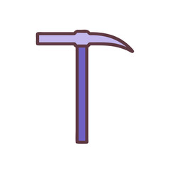 Stylized pickaxe illustration against a solid black background