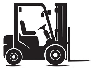 Forklift truck machinery industrial heavy equipment transportation vector