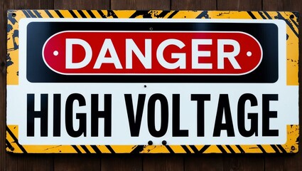 Fototapeta premium Phrase Danger High Voltage is displayed on an attractive signage board with clear text and beautiful background designs
