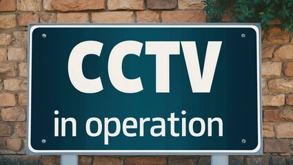 Obraz premium Phrase CCTV in Operation is displayed on an attractive signage board with clear text and beautiful background designs