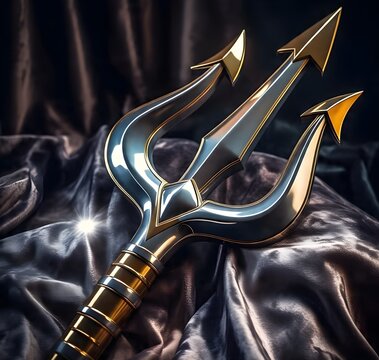 trident on black background