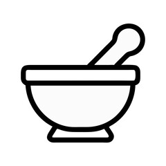 Mortar and pestle on black background represent healthcare concept