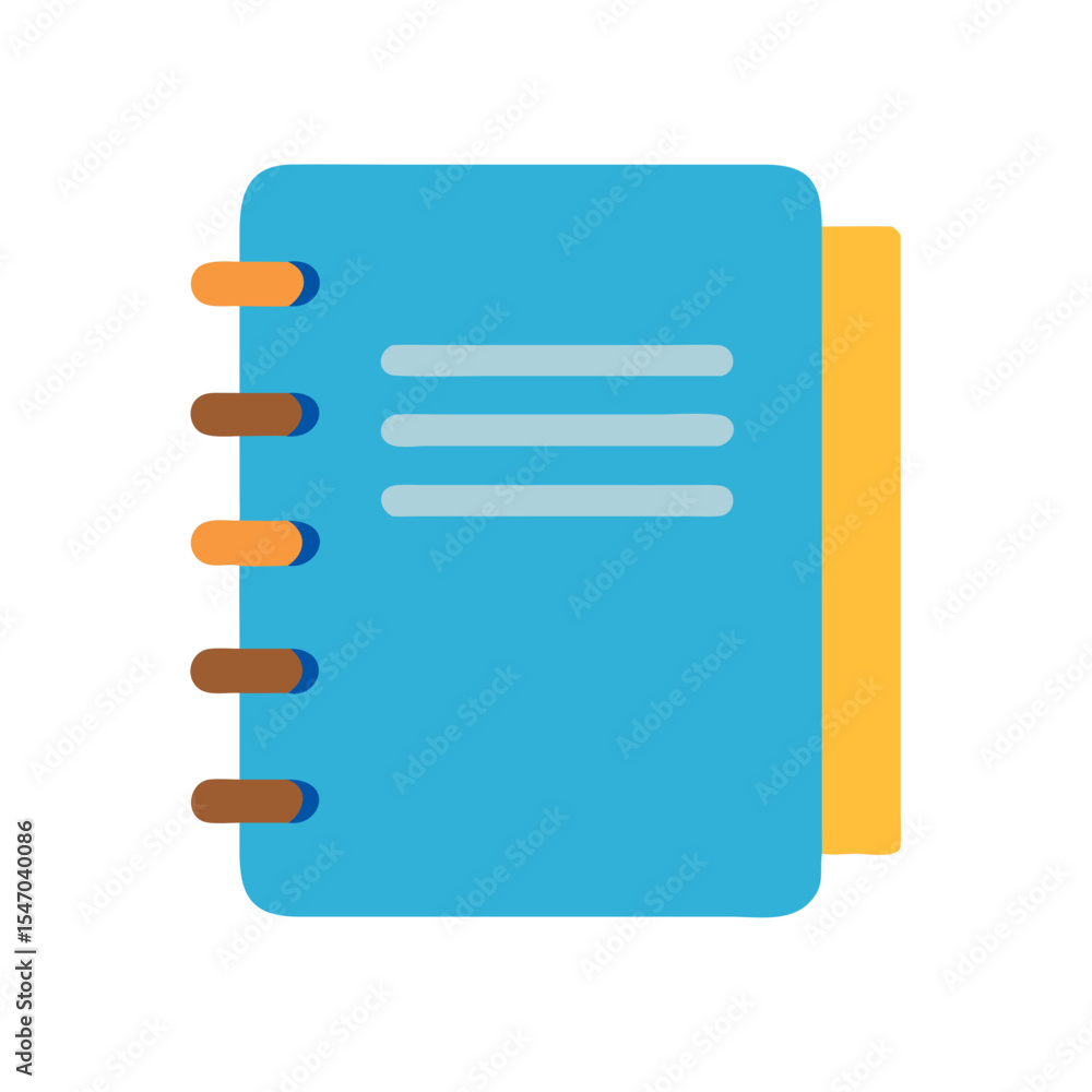 Poster flat design notebook with spiral binding and blank pages