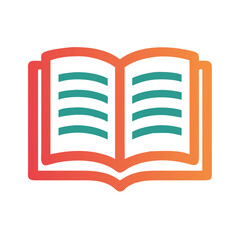 Stylized open book icon against black background graphic element