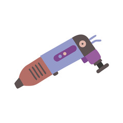 Abstract flat design cordless drill on black background