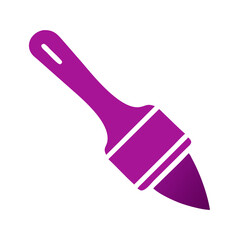Purple paintbrush icon with flat design on black background