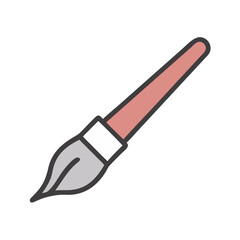 Illustrated paintbrush icon against black backdrop for creative projects
