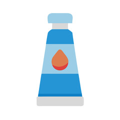 Blue tube with paint drop flat style illustration