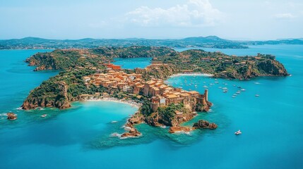 Aerial View of Castiglione della Pescaia, Italy