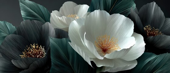 Elegant 3D Paper Flowers  Dark   Light Bouquet