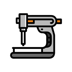 Simplified flat design illustration of a staple gun