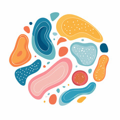 Abstract organic shapes in a colorful arrangement, a modern vector illustration