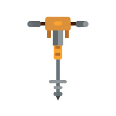 Flat style illustration of a construction jackhammer equipment