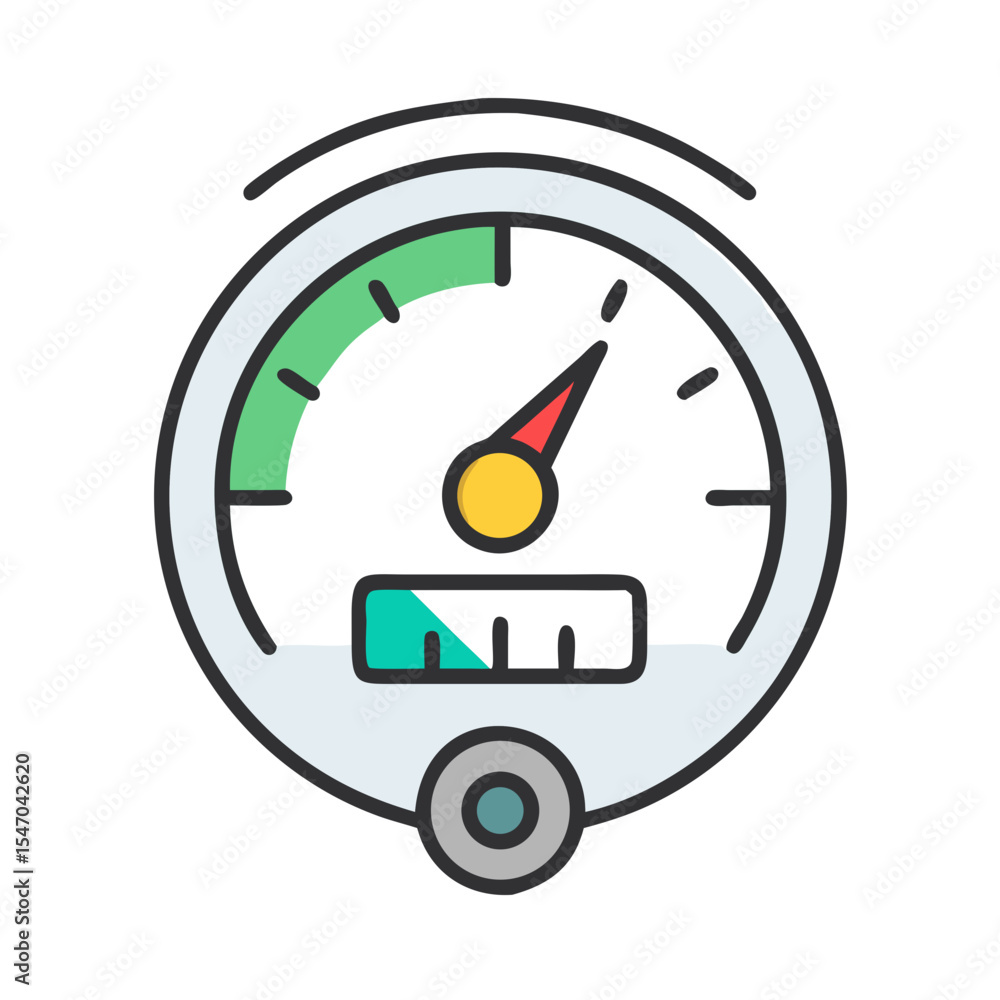 Aufkleber stylish flat vector speedometer for speed and performance monitoring