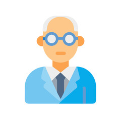 Elderly man illustration flat style in business casual attire