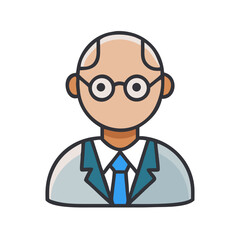 Vector Illustration of Professional Wearing Glasses and Tie