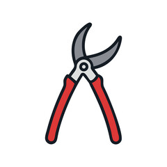 Illustration of garden shears on a black background