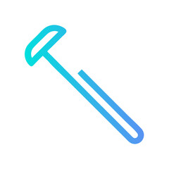 Abstract gradient hammer icon on black background illustration