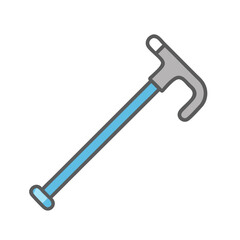 Stylized walking stick illustration on solid black background design