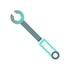 Isolated Wrench Tool Icon on a Black Background