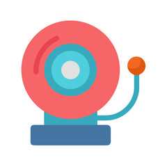 Flat vector icon of emergency school bell notification