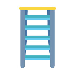 Illustration of stepladder on black background representing upward movement