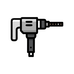 Drill with drill bit drilling through invisible material graphic