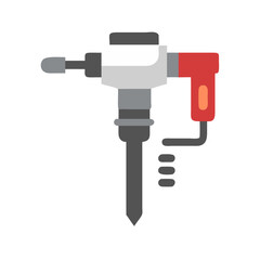 Flat graphic icon of a demolition hammer on black