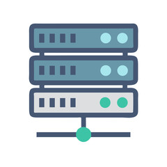 Illustration of a server stack against a black background