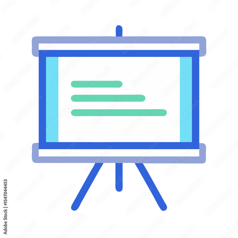 Poster presentation board illustration with linear information design element