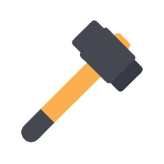 Isolated rubber mallet tool on a black background illustration