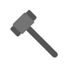 Minimalist gray mallet on black background, abstract graphic design