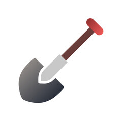 Isolated spade illustration for gardening and construction concepts