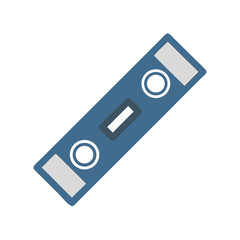 Fototapeta premium Blue level tool on a black background isolated