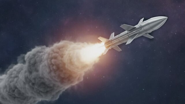 illustration of missile with smoke

