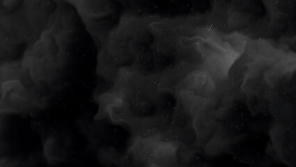 black Abstract Smoke Background with Floating Particles and Misty Effect