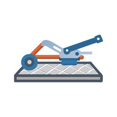 Tile cutter tool illustration over the tile surface