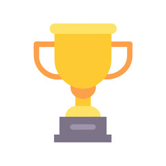 Illustration of a simple golden trophy on black background
