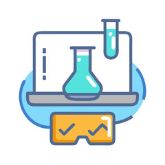 Obraz premium Scientific research symbol featuring laboratory glassware with modern design
