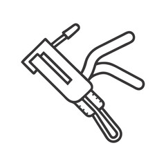 Caulk gun line art illustration on a black background