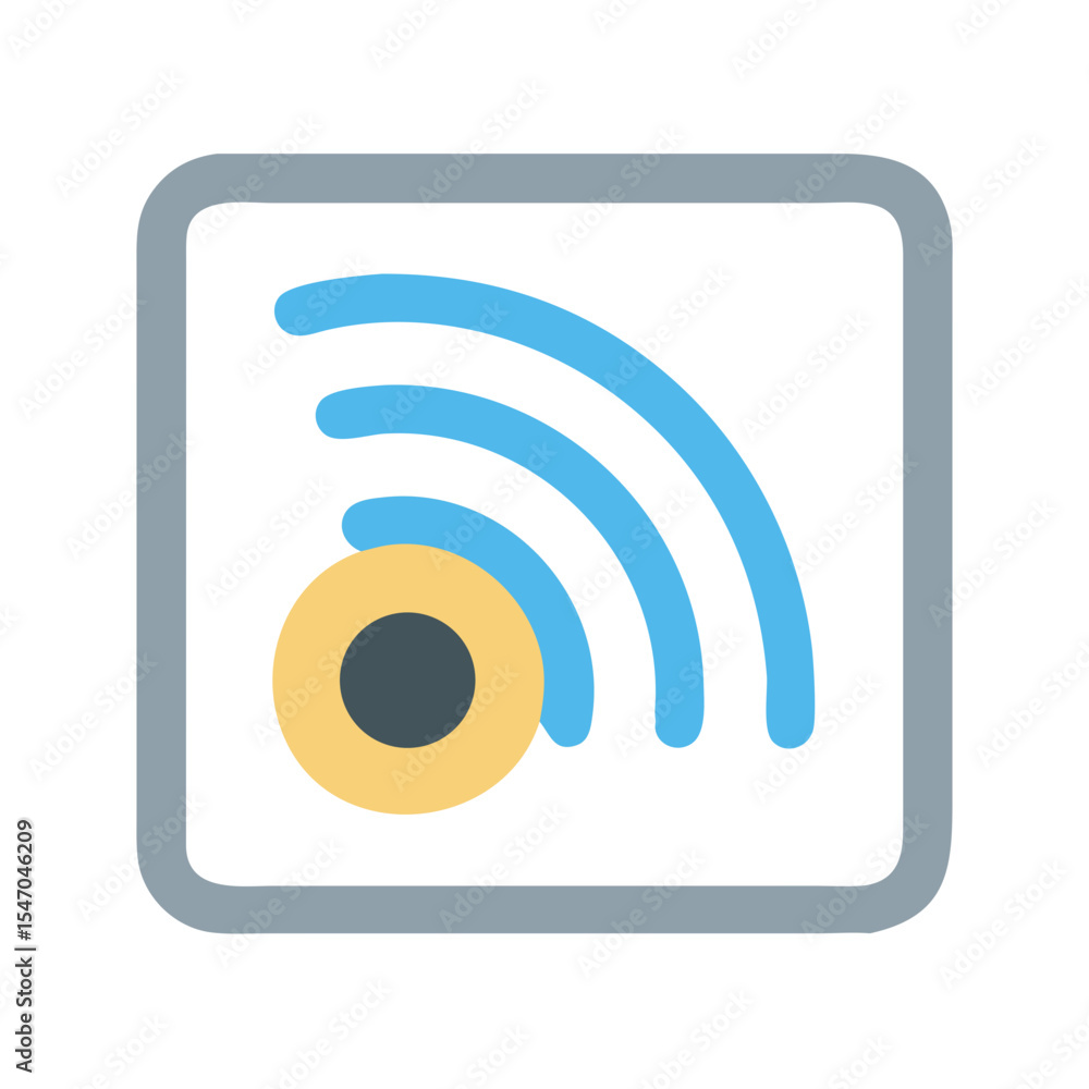 Poster stylized rss feed symbol on a dark background icon