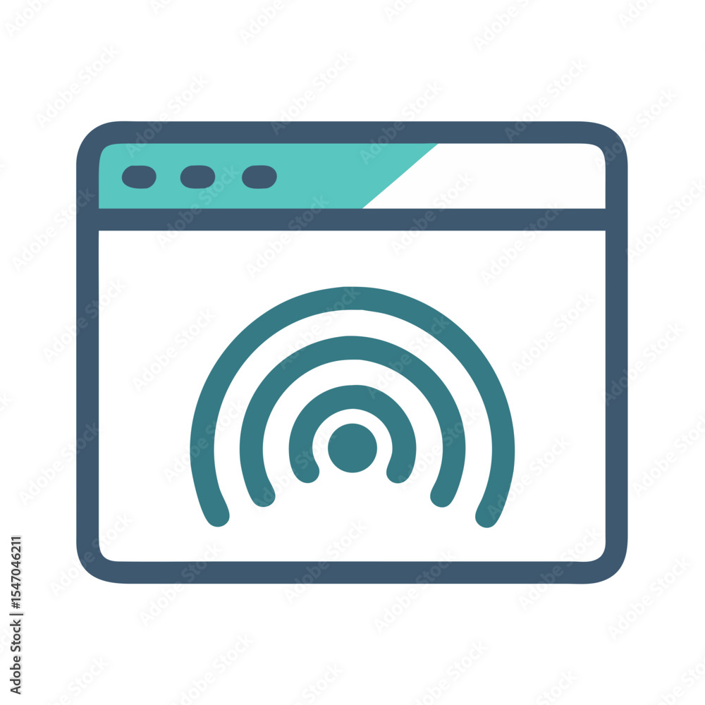 Poster web browser window showing wifi connection signal icon
